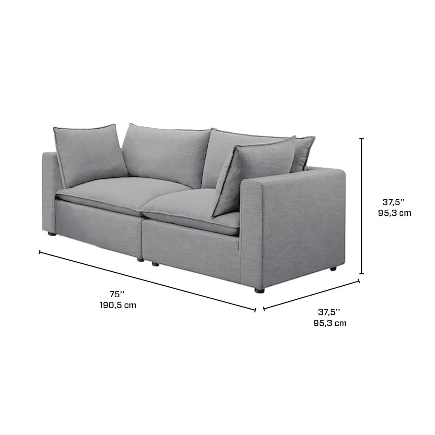 Causeuse modulaire - 2 mcx
