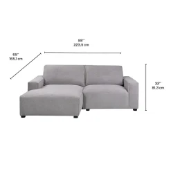 Causeuse modulaire avec chaise longue à gauche - 2 mcx