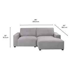 Causeuse modulaire avec chaise longue à droite - 2 mcx