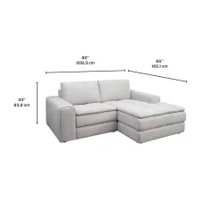Causeuse modulaire avec chaise longue à droite - 2 mcx