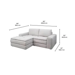 Causeuse modulaire avec chaise longue à gauche - 2 mcx