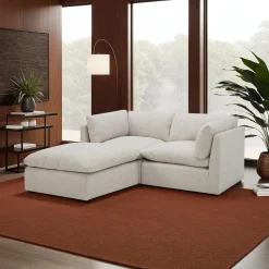 Causeuse modulaire avec ottoman - 3 mcx