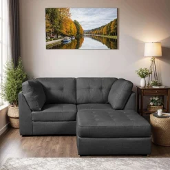 Causeuse modulaire avec ottoman - 3 mcx