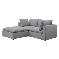 Causeuse modulaire avec ottoman - 3 mcx