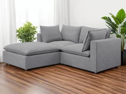 Causeuse modulaire avec ottoman - 3 mcx