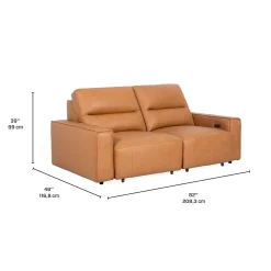 Causeuse modulaire avec sièges coulissants électriques en cuir véritable - 2 mcx