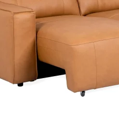 Causeuse modulaire avec sièges coulissants électriques en cuir véritable - 2 mcx