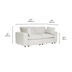 Causeuse modulaire beige - 4 mcx