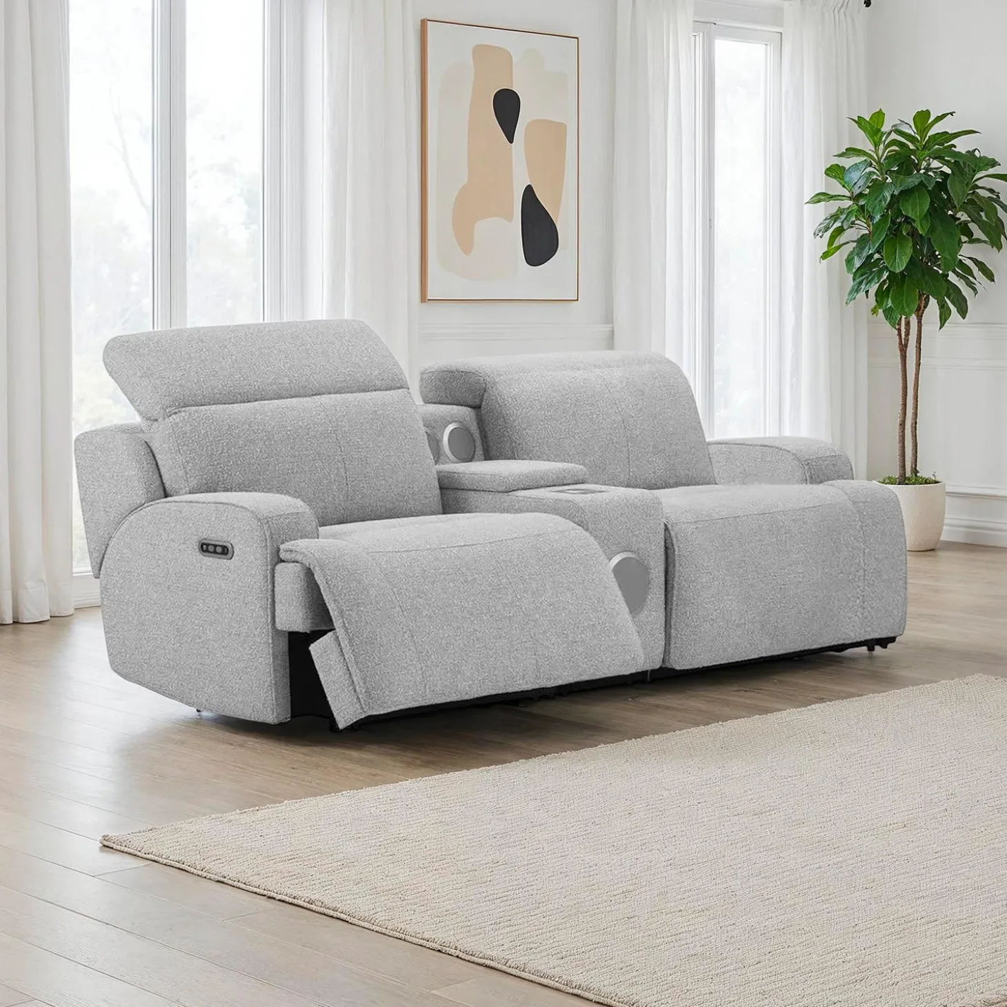 Causeuse modulaire inclinable électrique et console avec système audio intégré - 3 mcx