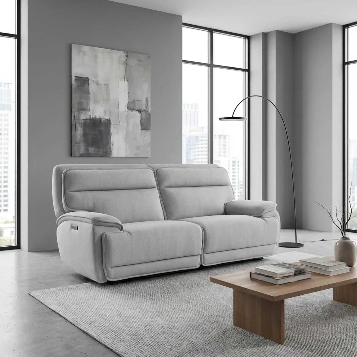 Causeuse modulaire inclinable électrique avec appuis-tête ajustables - 2 mcx