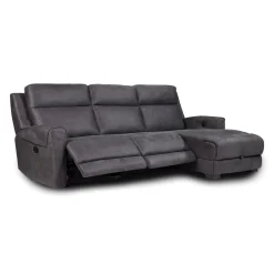 Causeuse modulaire inclinable, chaise longue avec rangement, console avec porte-gobelets et ports USB/USB-C - 3 mcx