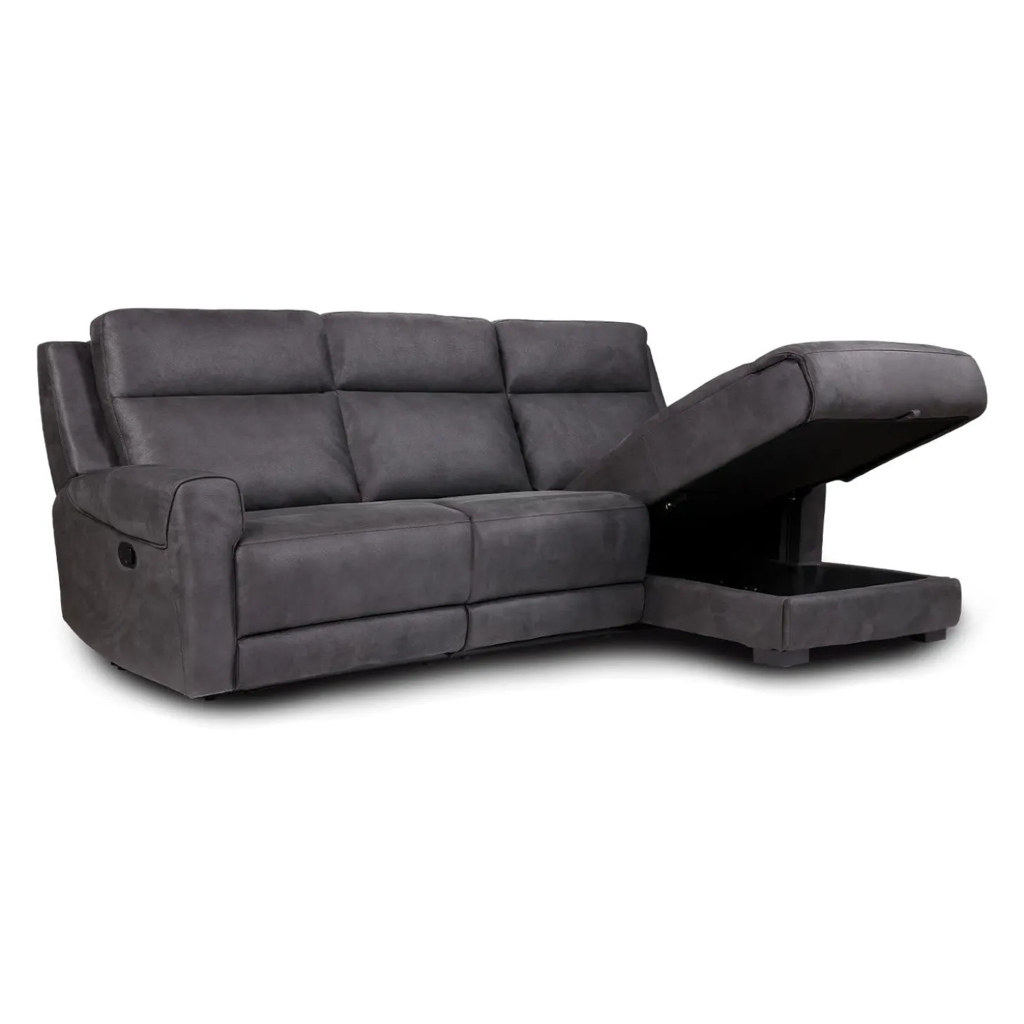 Causeuse modulaire inclinable, chaise longue avec rangement, console avec porte-gobelets et ports USB/USB-C - 3 mcx
