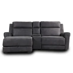 Causeuse modulaire inclinable, chaise longue avec rangement, console avec porte-gobelets et ports USB/USB-C - 3 mcx