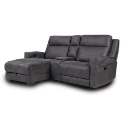 Causeuse modulaire inclinable, chaise longue avec rangement, console avec porte-gobelets et ports USB/USB-C - 3 mcx