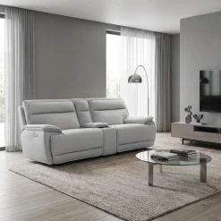 Causeuse modulaire inclinable électrique, appuis-tête ajustables et console avec système audio - 3 mcx