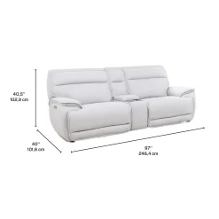 Causeuse modulaire inclinable électrique, appuis-tête ajustables et console avec système audio - 3 mcx