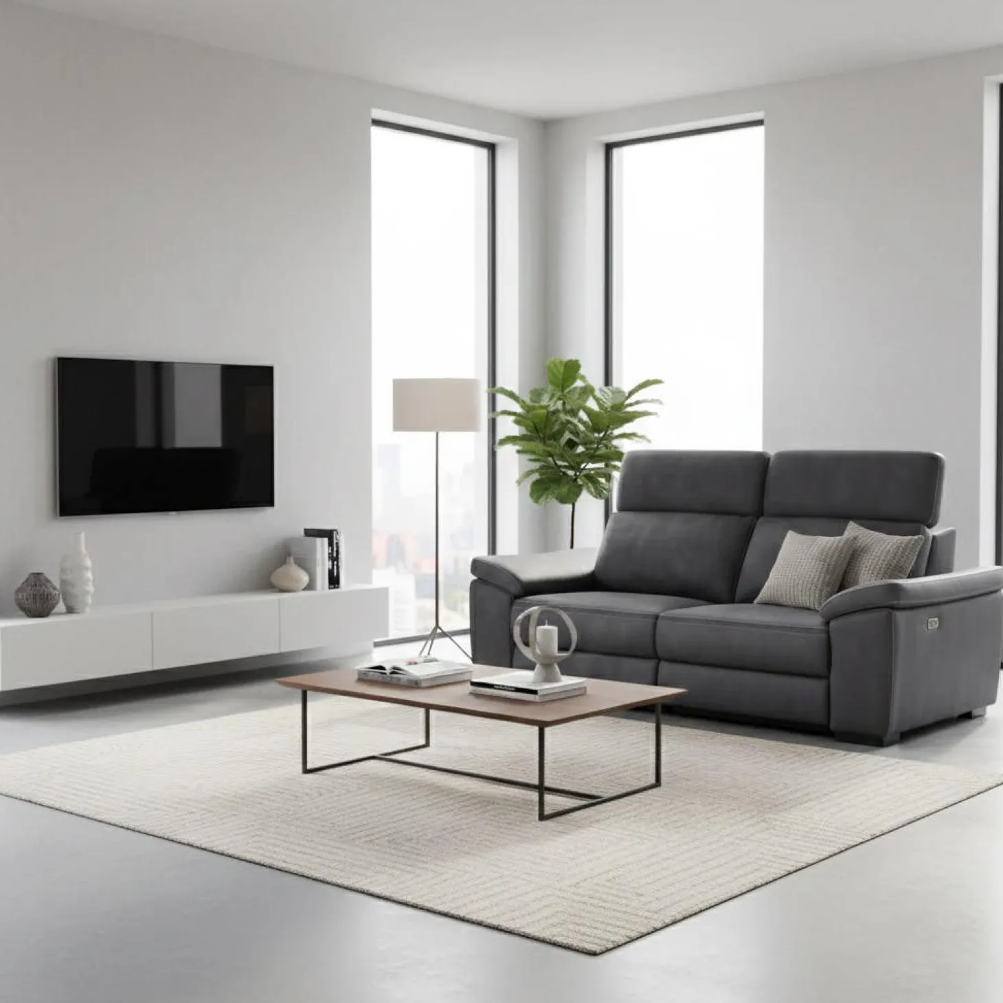 Causeuse modulaire inclinable électrique avec appuis-tête ajustables - 2 mcx