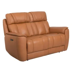 Causeuse modulaire inclinable électrique en cuir véritable avec appuis-tête ajustables - 2 mcx