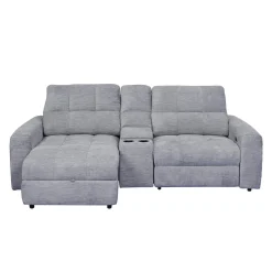 Causeuse modulaire électrique inclinable, chaise longue à gauche avec rangement, et console - 3 mcx