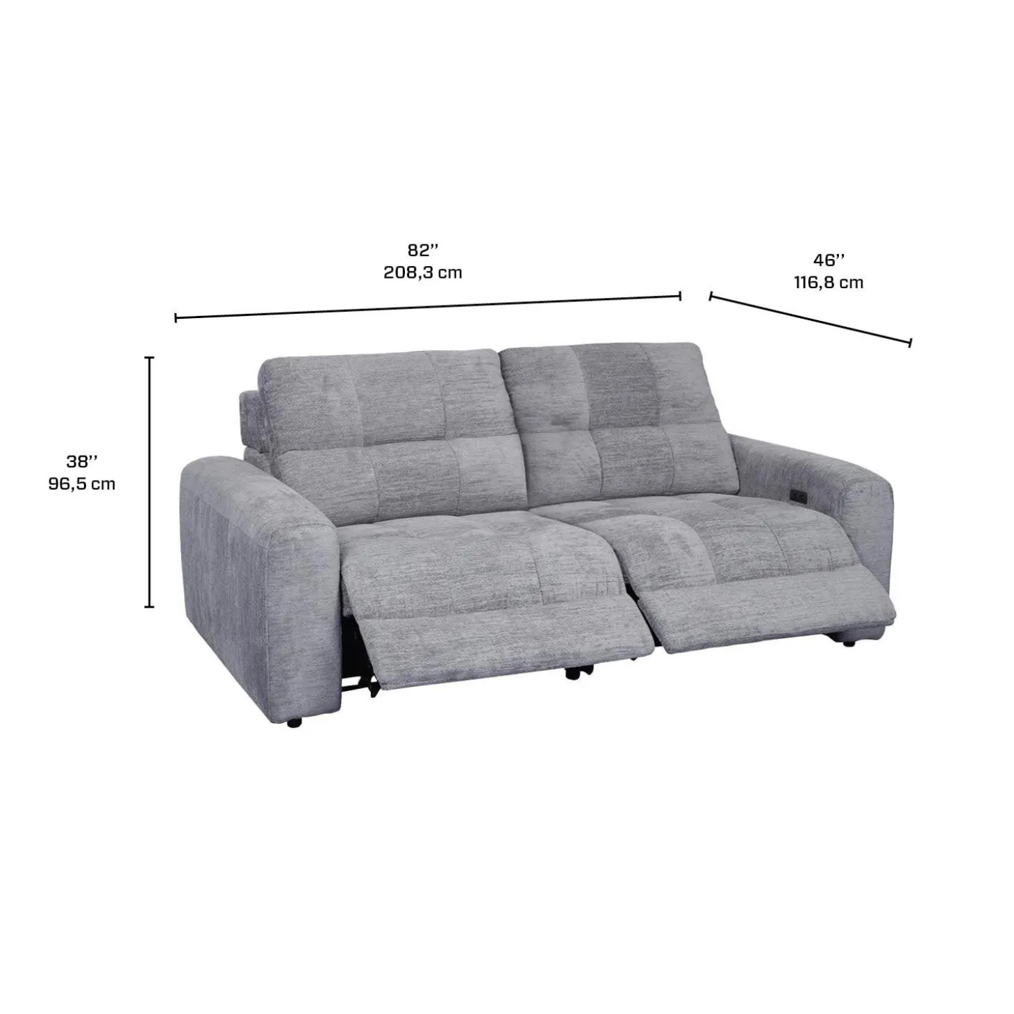 Causeuse modulaire électrique inclinable - 2 mcx