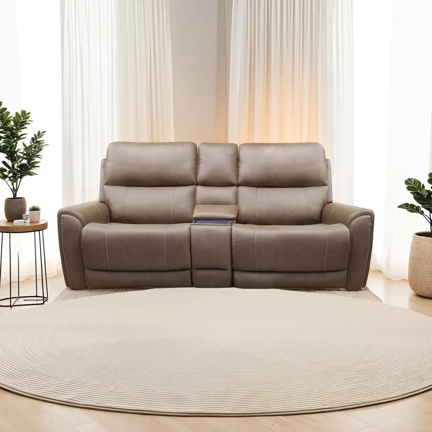 Causeuse modulaire électrique inclinable avec console - 3 mcx