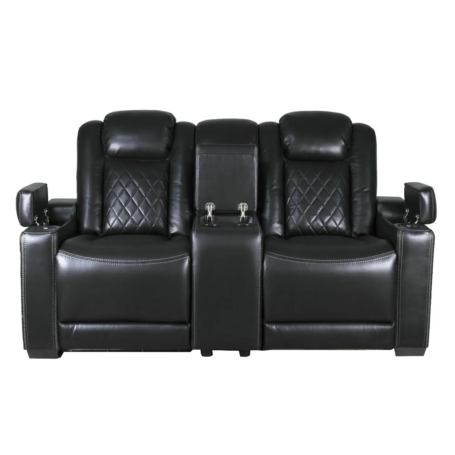 Causeuse modulaire électrique inclinable avec console et porte-gobelets - 3 mcx