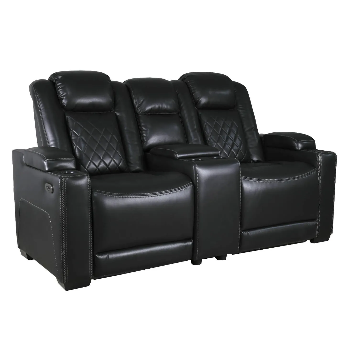 Causeuse modulaire électrique inclinable avec console et porte-gobelets - 3 mcx