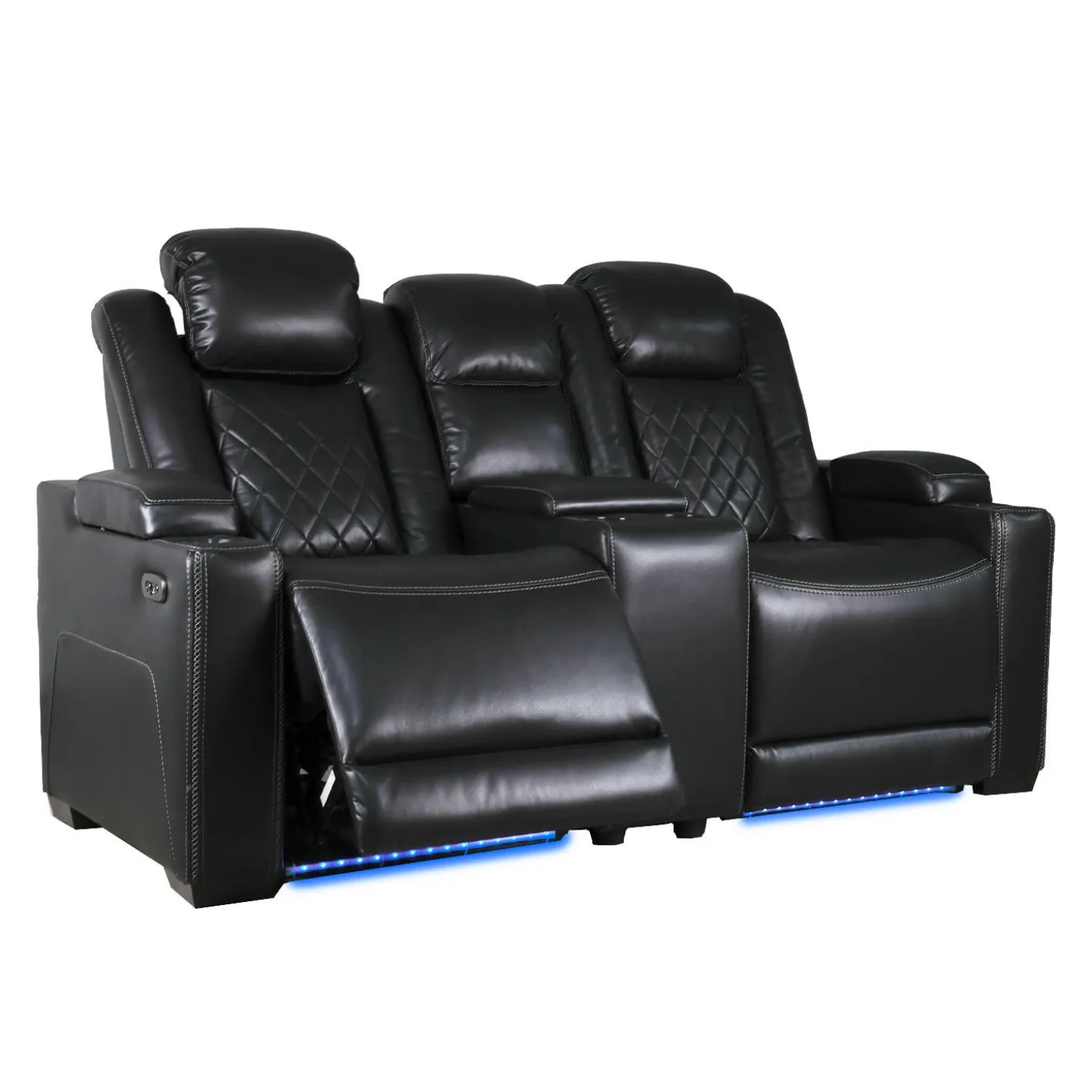 Causeuse modulaire électrique inclinable avec console et porte-gobelets - 3 mcx