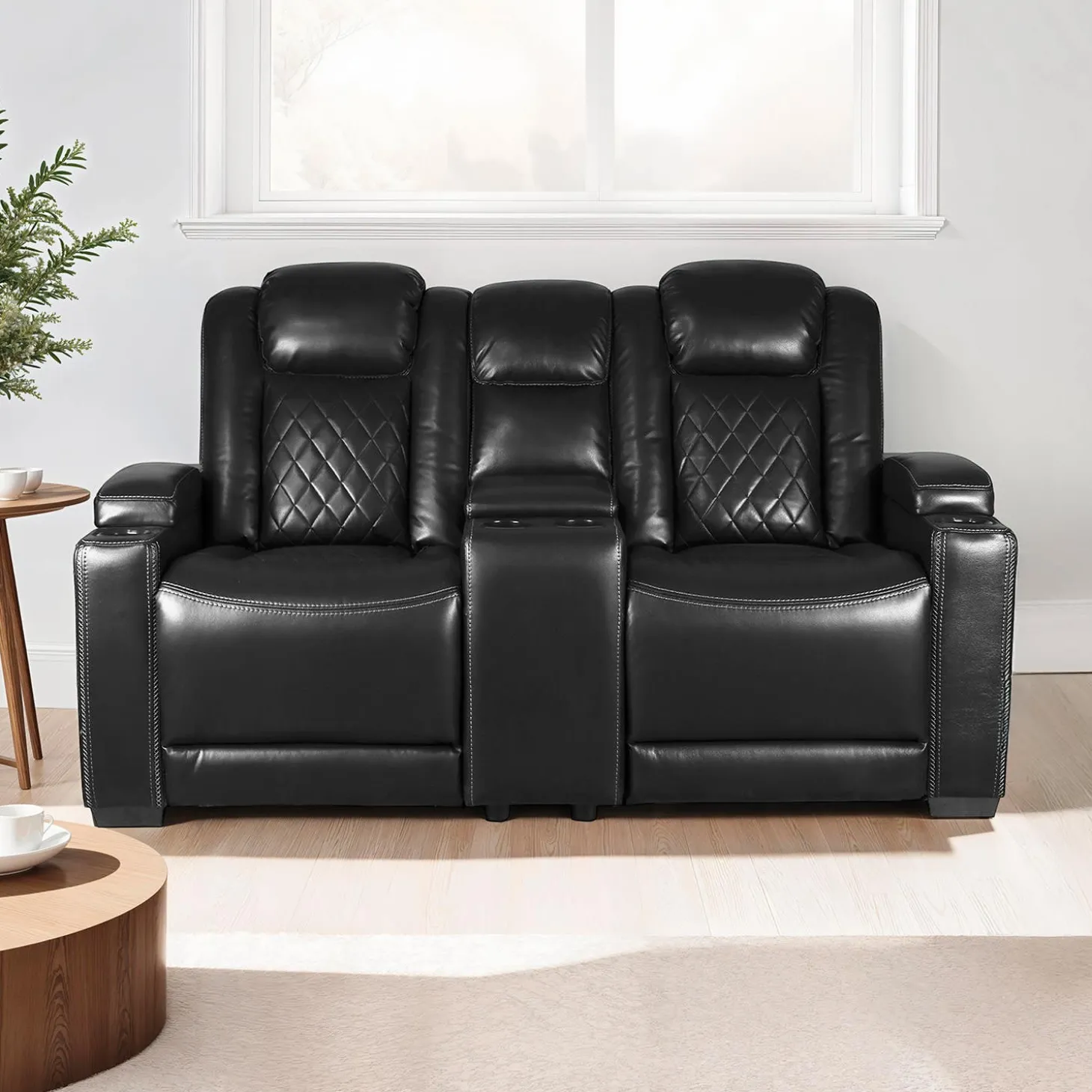 Causeuse modulaire électrique inclinable avec console et porte-gobelets - 3 mcx