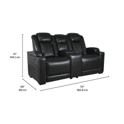 Causeuse modulaire électrique inclinable avec console et porte-gobelets - 3 mcx