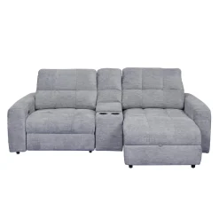 Causeuse modulaire électrique inclinable, chaise longue à droite avec rangement, et console - 3 mcx
