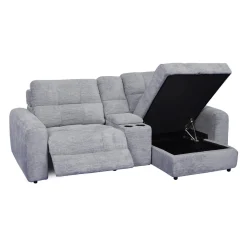 Causeuse modulaire électrique inclinable, chaise longue à droite avec rangement, et console - 3 mcx