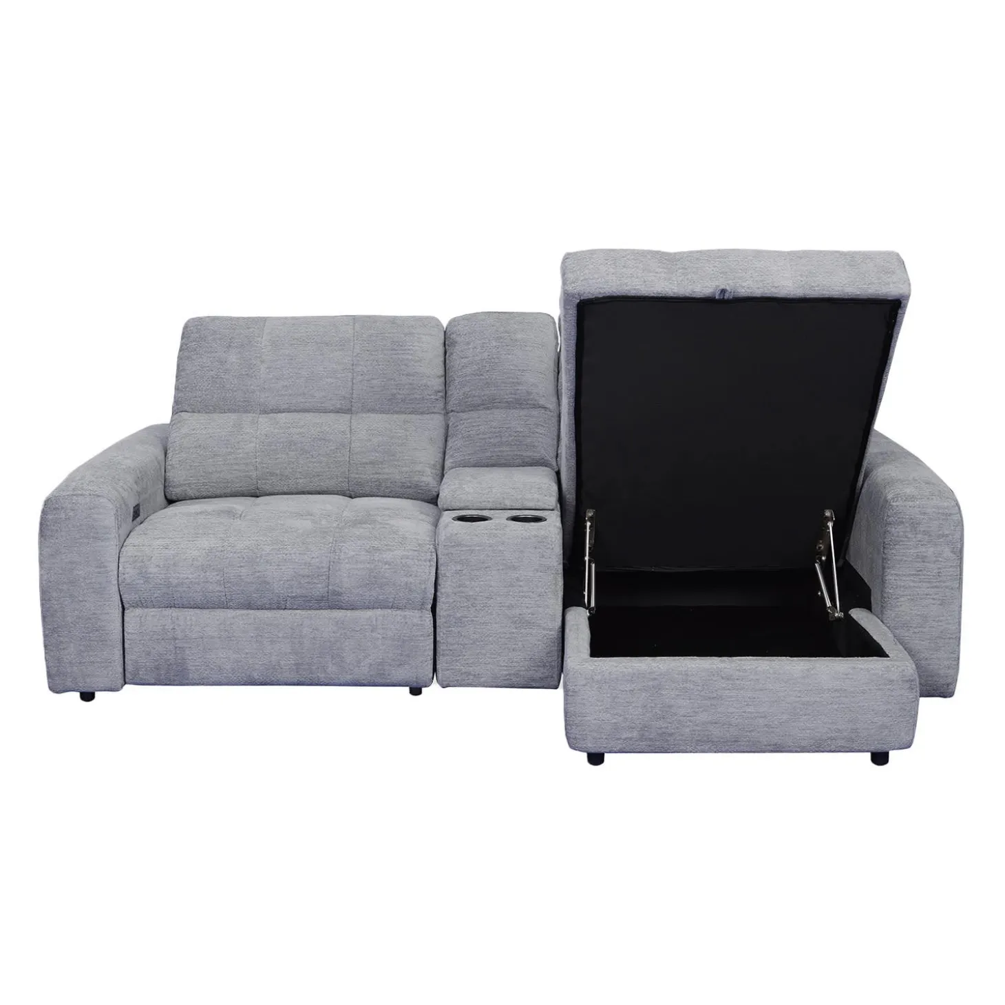 Causeuse modulaire électrique inclinable, chaise longue à droite avec rangement, et console - 3 mcx
