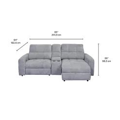 Causeuse modulaire électrique inclinable, chaise longue à droite avec rangement, et console - 3 mcx
