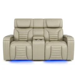 Causeuse modulaire électrique inclinable avec massage, chaleur et console - 3 mcx