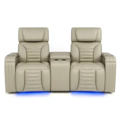 Causeuse modulaire électrique inclinable avec massage, chaleur et console en angle - 3 mcx