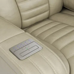 Causeuse modulaire électrique inclinable avec massage, chaleur et console en angle - 3 mcx