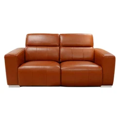 Causeuse modulaire électrique inclinable en cuir véritable avec appui-têtes ajustables – 2 mcx