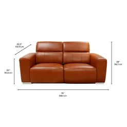 Causeuse modulaire électrique inclinable en cuir véritable avec appui-têtes ajustables – 2 mcx
