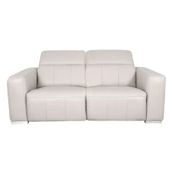 Causeuse modulaire électrique inclinable en cuir véritable avec appui-têtes ajustables – 2 mcx