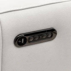 Causeuse modulaire électrique inclinable en cuir véritable avec appui-têtes ajustables – 2 mcx