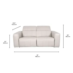 Causeuse modulaire électrique inclinable en cuir véritable avec appui-têtes ajustables – 2 mcx