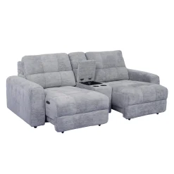Causeuse modulaire électrique avec sièges coulissants et console- 3 mcx