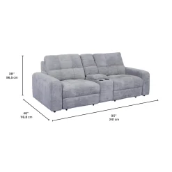 Causeuse modulaire électrique avec sièges coulissants et console- 3 mcx