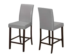 Chaise - 2mcx, simili-cuir gris hauteur comptoir - Monarch