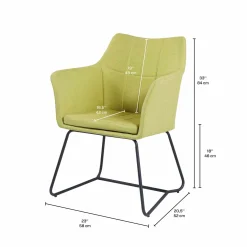 Chaise avec piètement en métal - vert lime