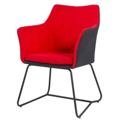 Chaise avec piètement en métal - rouge