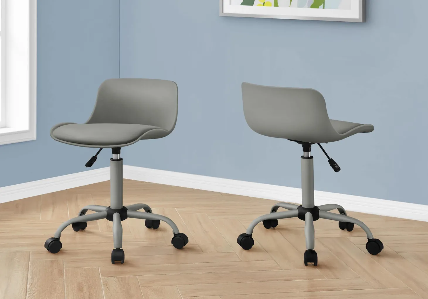 Chaise de bureau - juvénile dossier bas - hauteur réglable - gris - Monarch