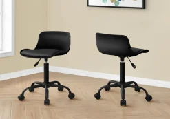 Chaise de bureau - juvénile dossier bas - hauteur réglable - noire - Monarch