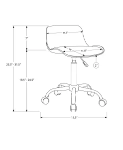 Chaise de bureau - juvénile dossier bas - hauteur réglable - noire - Monarch